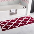 Hastings Home Hastings Home 100 Percent Cotton Trellis Bathroom Mat - 24x60 inches - Burgundy 723667GJV